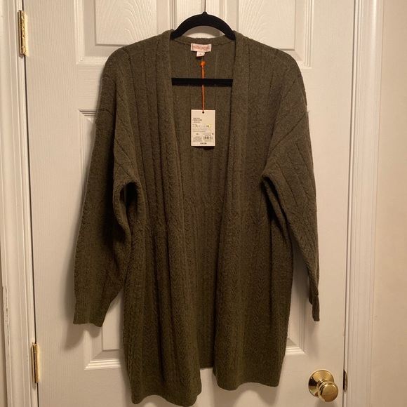 Knox Rose Sweaters - Brand New Knox Rose Heather Olive Open Front Cardigan…size XL